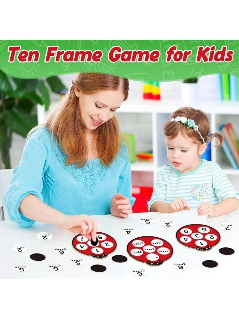 Engaging Math Games for Kids - Ten Frame Set, Addition & Subtraction Cards